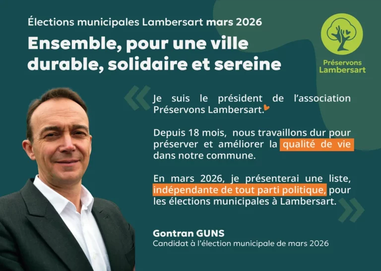 Flyer de présentation de candidature pour les municipales de Lambersart