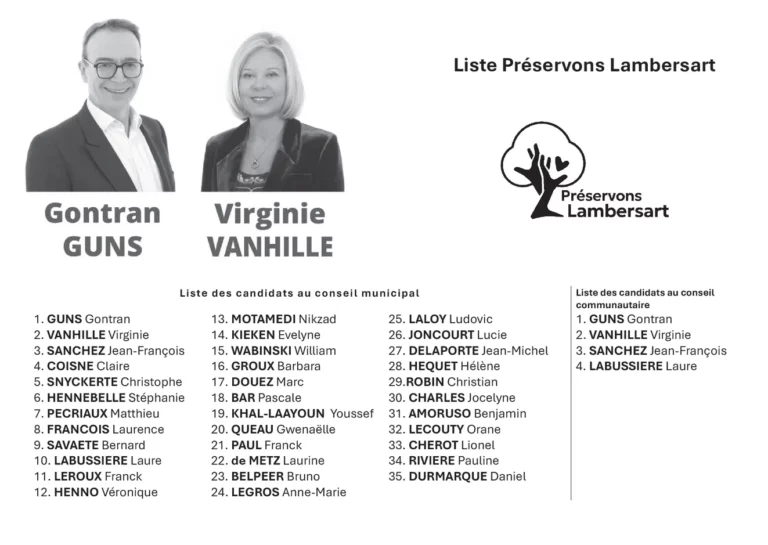 bulletin de vote pour la liste Préservons Lambersart