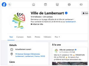 Capture d’écran de la page Facebook officielle de la mairie de Lambersart.